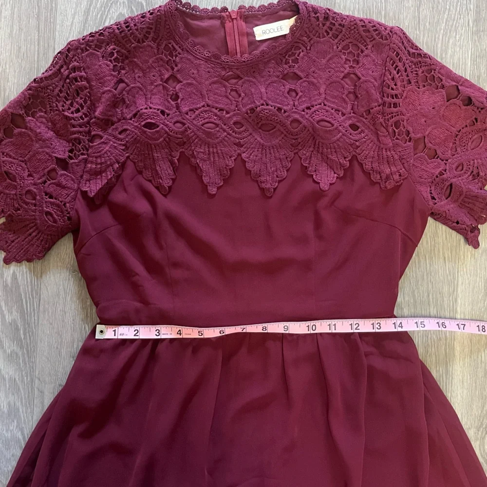 Roolee Fiona Dress Modest Lace Maxi Dress Red Size S - Picture 3 of 10